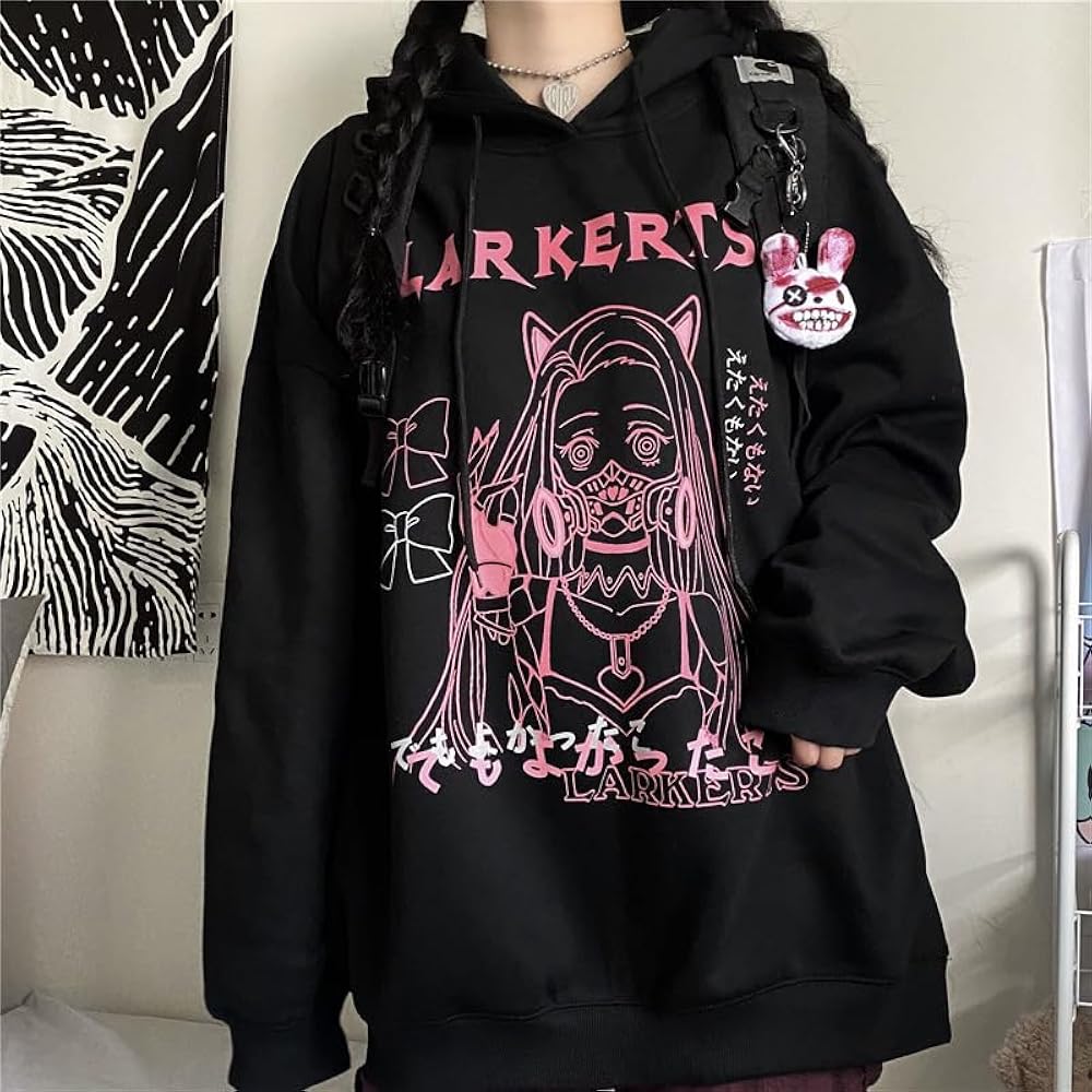 Women's Y2K Harajuku Hoodies Grunge Emo Anime Patterns
